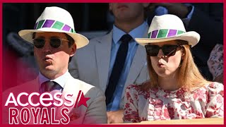 Princess Beatrice & Husband Twin In Hats At Wimbledon