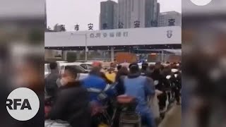 昆山到上海地鐵關閉  大家騎單車要進上海