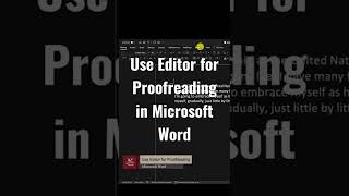 [ENG| Microsoft Word #7] Use Editor for Proofreading | Check grammar, suggestions, and more #shorts