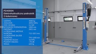 Nortec PRO -  Elektrohydrauliczny podnośnik 2-kolumnowy PD4000N