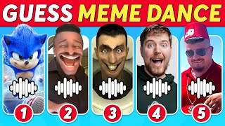 Guess Meme Dance 💃🔊 | Skibidi Toilet, MrBeast, Sonic, That One Guy, Skibidi Dom Dom Yes Yes