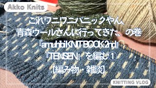 【編み物・雑談】これワニワニパニックやん、青森ウールさんに行ってきたよ、の巻　amuhibiKNIT BOOK2ndよりTENSENを編む①【Knitting Vlog】