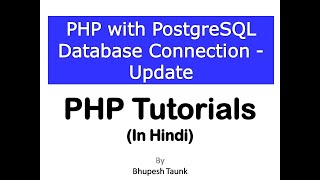 PHP with PostgreSQL Database connection