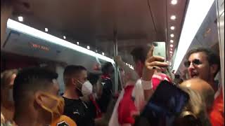 ÖFB-Fans in Amsterdam (U-Bahn)