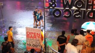 Drunk man vs Illuzion guards at Bangla Road, nightlife Phuket Thailand