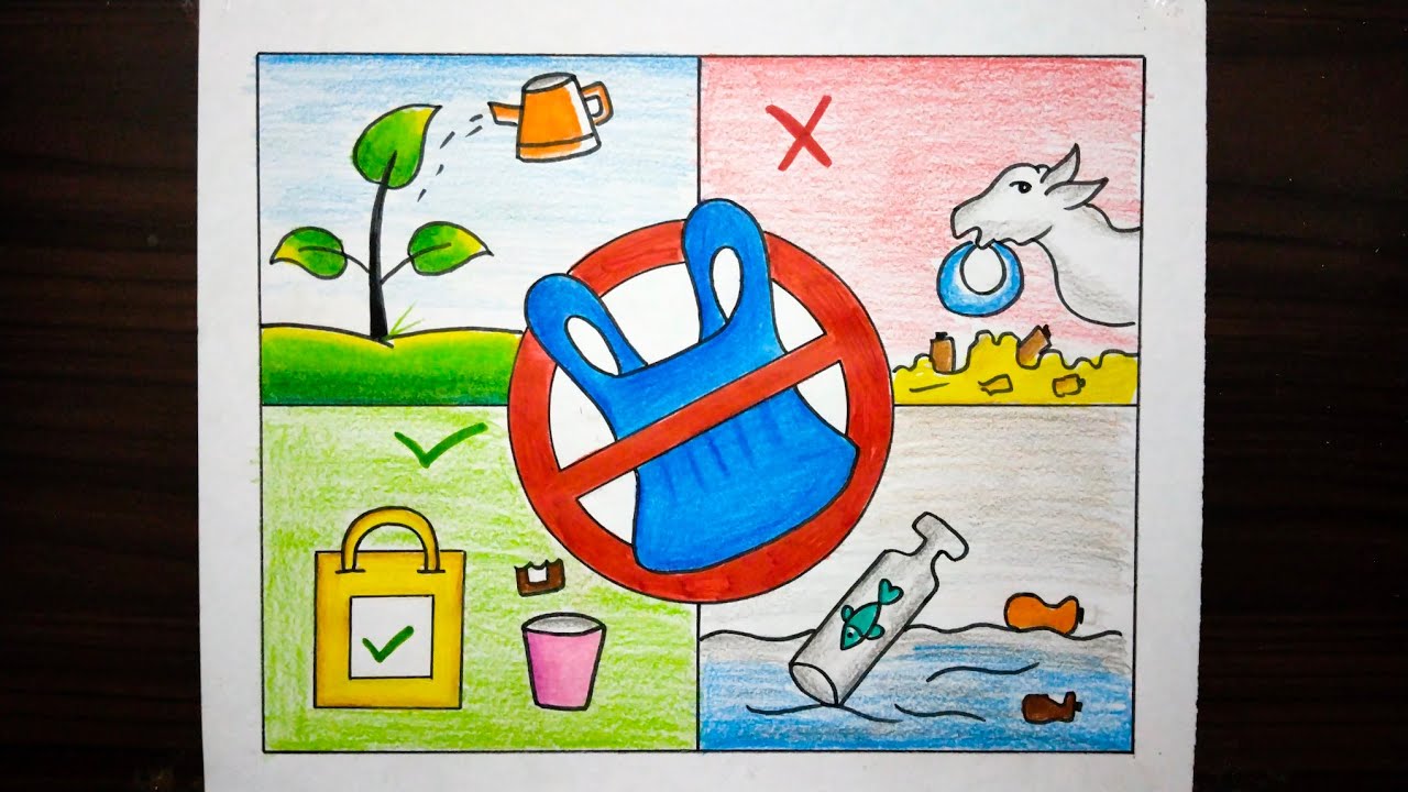 Plastic Pollution Drawing Environmental Pollution Drawing Plastic