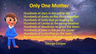 Only one Mother Poem | Mothers Day Song In English | Poem On Mothers Day In English