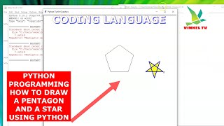 PYTHON PROGRAMMING HOW TO DRAW A PENTAGON AND A STAR USING PYTHON