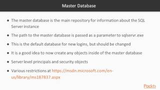 Getting Started with SQL Server 2016 Administration : System Databases | packtpub.com