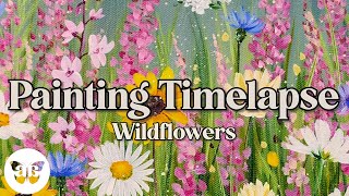 "How to Paint a Wildflower Garden" Acrylic Painting Time-Lapse