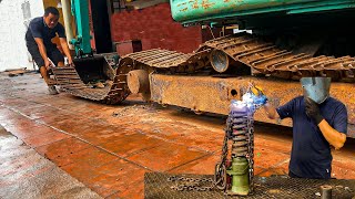 💡 Japanese Excavator Repair and Rehabilitation // Top Excavator Track Repair and Replacement Skills