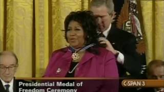 Aretha Franklin receives the Presidential Medal of Freedom (C-SPAN)