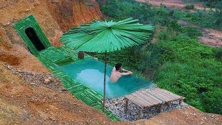 Build The Most Infinity Swimming Pool And Underground House On The Cliff