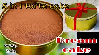 Dream Cake വെറും 3 മിനുട്ടിൽ /Trending 5 in 1 Torte കേക്ക് ആർക്കും എളുപ്പത്തിൽ ഉണ്ടാക്കാം #dreamcake