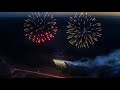 Drone show with integrated fireworks display synchronised to music - Full show