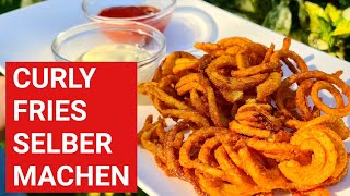 ♨️ GRILLBLITZ: Curly Fries selber machen, Pommes Locken, Grillbeilagen, Rezept Pommes Frites Grill