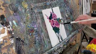 Pink Roses Oil Painting Demo - Artist Jose Trujillo