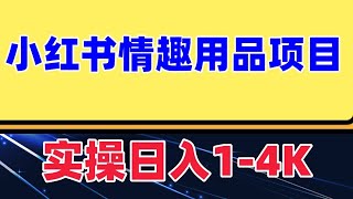 最新小红书情趣用品项目，日入1-4k 追求顶级快乐是人类社会大势所趋。这个项目，在实操过程中，基本是1-4k日收益。