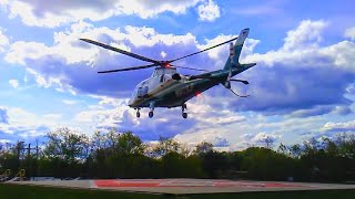 N901LF LifeFlight of Maine AW109SP medical helicopter takeoff CMMC - Sunday 5/9/2021