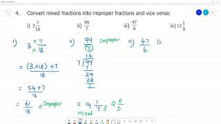 6 TN Maths Term III 1. FRACTIONS Exercise 1.1 4. Convert mixed fractions into improper