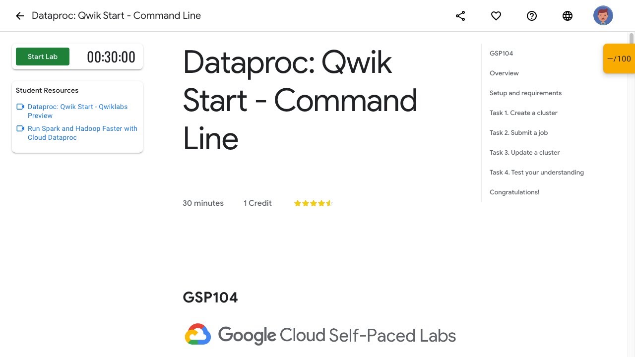 Dataproc Qwik Start Command Line Gsp104 Youtube
