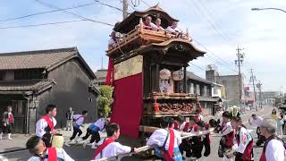 長尾の春祭り前夜祭　2024年4月13日　小迎組鳳凰車　石川病院角車切