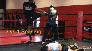 2 vs 1 sparring (uncut)