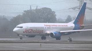 [HD] (Charter) Jet2 Boeing 737-800 take off at Geneva/GVA/LSGG