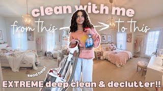 cleaning my DISASTER of a room... 🤯 | from messy to aesthetic 🤍 | motivational ✨