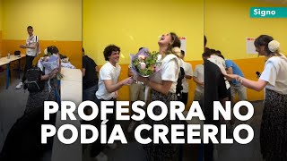 Fingen pelea en clase para sorprender a su profesora