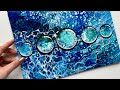 Watedroplets acrylic pour step by step tutorial fluidart painting