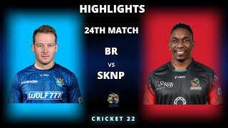 BR vs SKNP 24th Match CPL 2022 Highlights | BR vs SKNP Full Match Highlights | Hotstar | Cricket 22