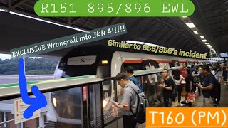 [SMRT] (Exclusive Wrongrail!!!/Similar incident like 855/856) R151 895/896 arriving Joo Koon (》PSR).