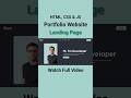 Create Portfolio Website Using HTML and CSS | Fast Code