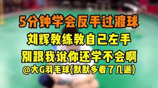 5分钟就能学会的超牛反手过渡球！刘辉教练教自己左手5分钟学会 你觉得你的右手要几分钟学会 反正大G默默的多看了几遍