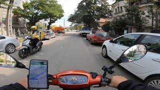 50cc scooter Glovo delivery in Timisoara, Romania 10 october 2022