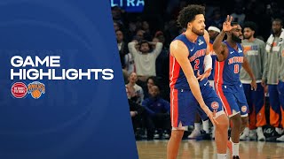 Full Game Highlights l Detroit Pistons vs New York Knicks