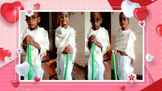 Mahatma gandhiji fancy dress by teju | మహాత్మా గాంధీజీ ధోతీ డ్రాపింగ్ | Happy Gandhi jayanti.