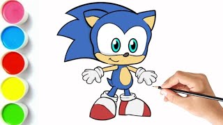 How To Draw Sonic the Hedgehog,Drawing and Colouring SONIC THE HEDGEHOG #drawing #art #kidsart
