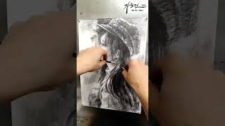 양손으로 인물드로잉 50분 진행과정/ 양손잡이, 양손드로잉, 인물소묘, ambidextrous drawing, two handed drawing, ambidextrous art