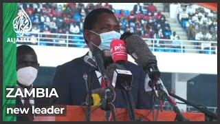 Zambian opposition leader takes oath of office for presidency