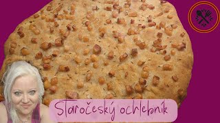 Staročeský ochlebník - chlebová placka se slaninou (flat bread with bacon)