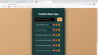 todo list app using React js || Coding Ninja || Skill Test #html #css #javascript #api #reactjs