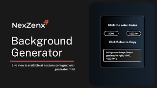 JavaScript Project || Modern Gradient Background Generator with Source Code