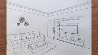 How to Draw a Living Room in 2-Point Perspective Step by Step for Beginners