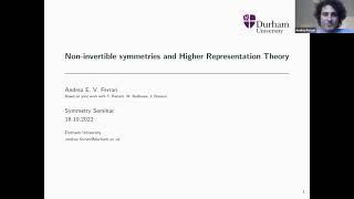 Andrea Ferrari (Durham): Non-invertible Symmetries and Higher Representation Theory