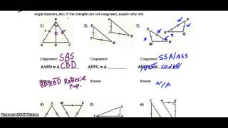 Triangle Congruence, Tier 2: Triangle Congruence Worksheet
