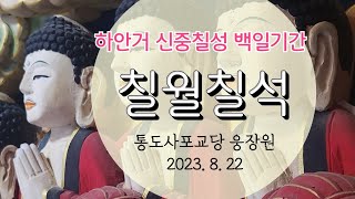 2023년 8월 22일 (화) 계묘년 웅장원 칠월칠석기도 하안거 신중칠성 백일기도