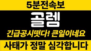 골렘[5분전 긴급 속보] 긴급공시떳다!큰일이네요 사태가 정말심각합니다 #골렘 #골렘코인전망 #골렘코인