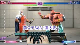 スト6キーボード勢によるザンギエフSA3ニ回転コマンドの実践